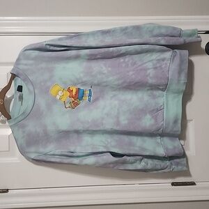 Bart Simpson Tie Dye Long Sleeve Shirt Sweatshirt Size Medium The Simpsons​​